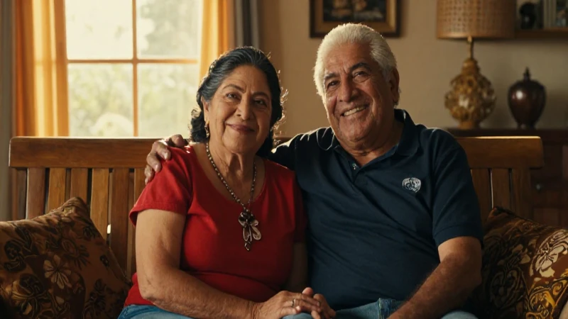 Retrato cálido de pareja mexicana feliz