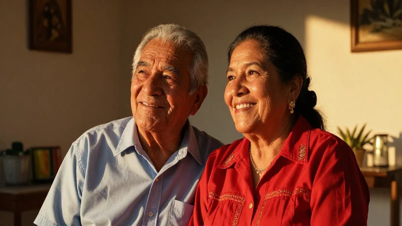 Pareja mexicana feliz con luz dorada