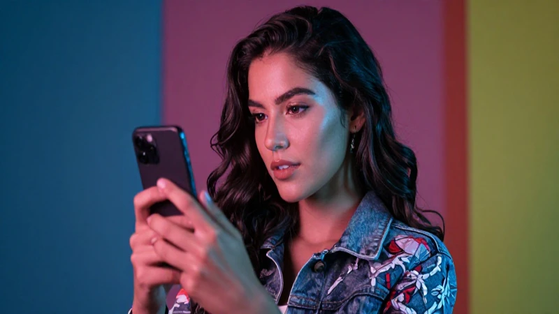 Joven mexicana vibrante con estilo moderno