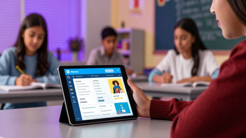 Estudiante mexicano en aula digital moderna