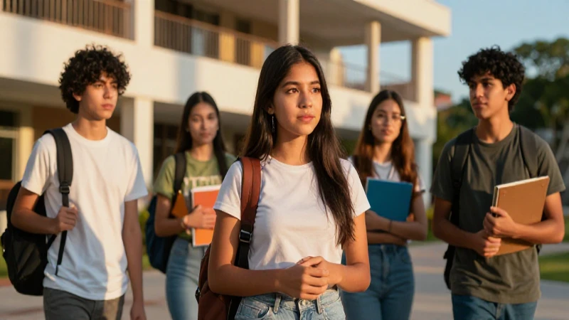 Joven estudiante mexicano en campus con luz dorada