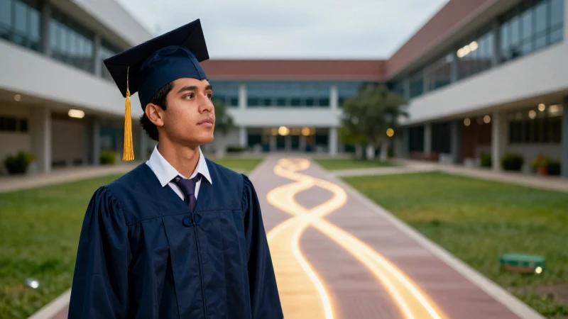 Joven graduado en camino de oportunidad