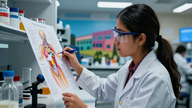Estudiante mexicano estudia anatomía en laboratorio moderno