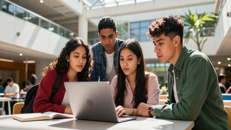 Estudiantes mexicanos colaboran en un atrio moderno