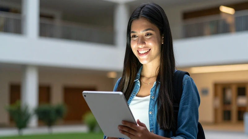 Estudiante mexicana exitosa en aprendizaje digital
