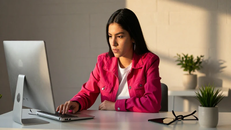Joven mexicana estudiando bajo luz dorada