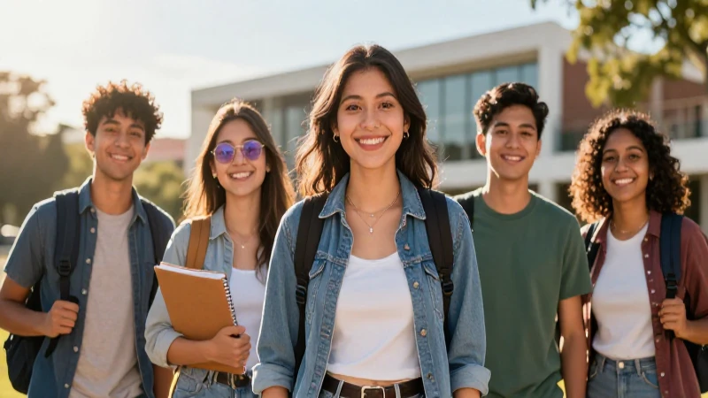 Estudiante mexicano sonríe bajo luz dorada