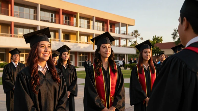 Estudiantes mexicanos esperan graduación en luz dorada