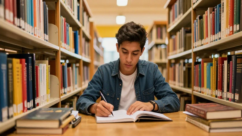 Estudiante mexicano enfocado en el estudio