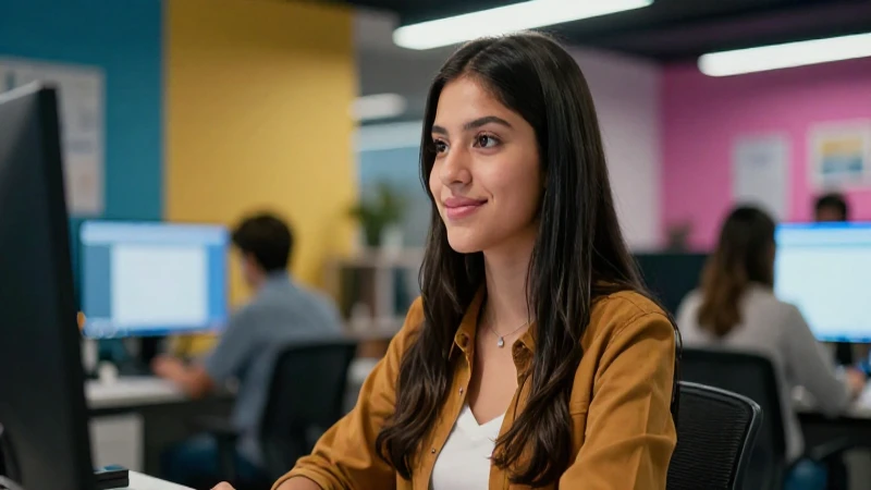 Estudiante mexicana vibrante en entorno moderno