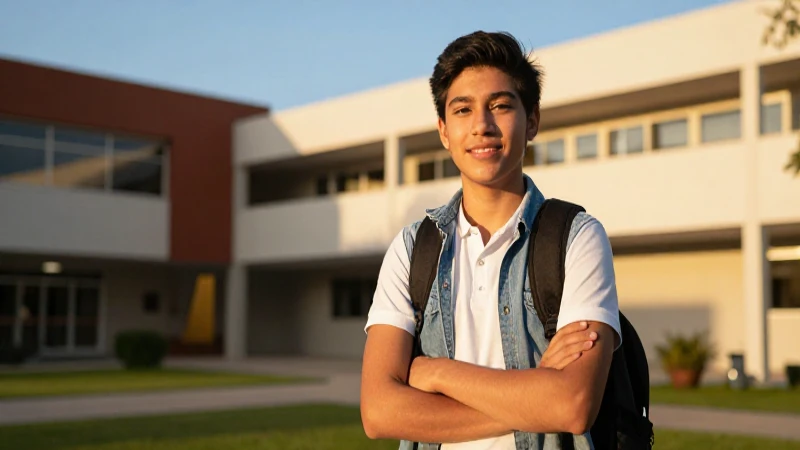 Estudiante mexicano en campus universitario vibrante
