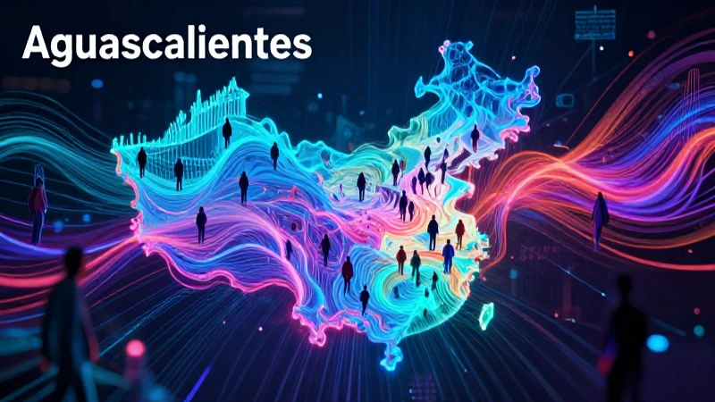 Mapa abstracto de Aguascalientes y crecimiento