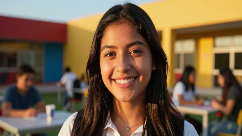 Retrato detallado de estudiante mexicano sonriente