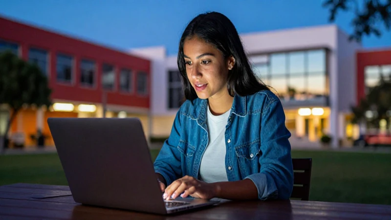 Estudiante mexicano logrando éxito académico en línea