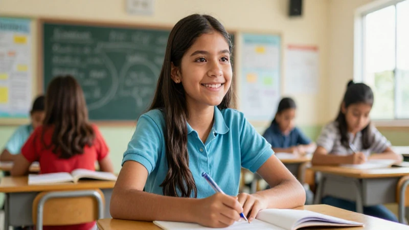 Estudiante mexicano, progreso y aprendizaje