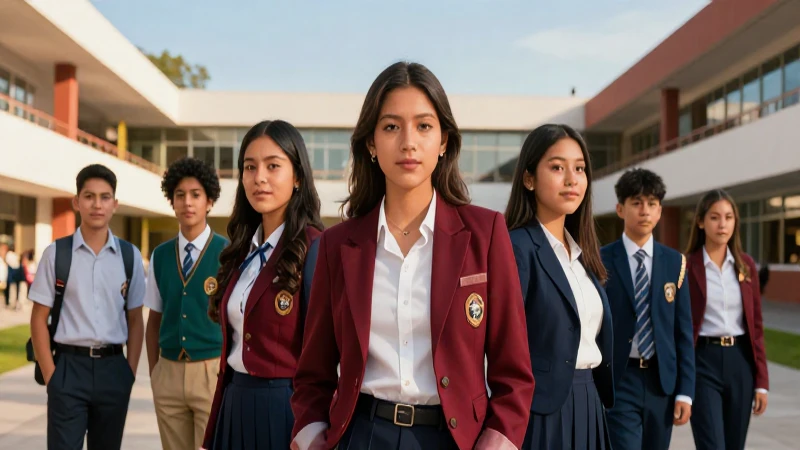 Estudiantes mexicanos en foto escolar profesional