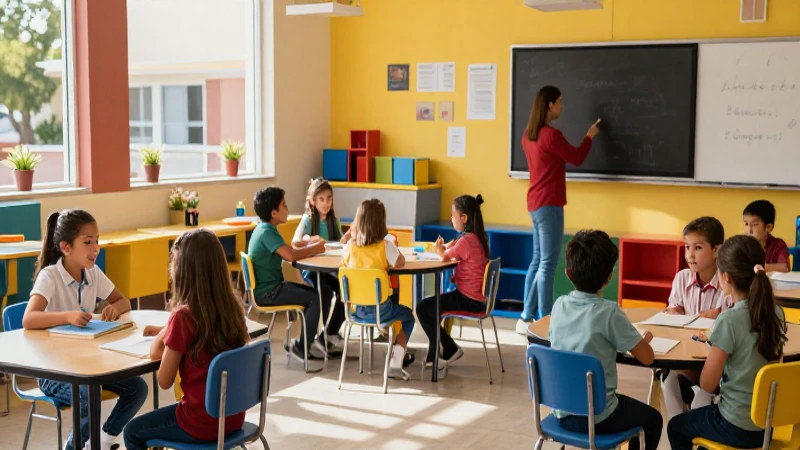Niños mexicanos vibrantes en clase moderna
