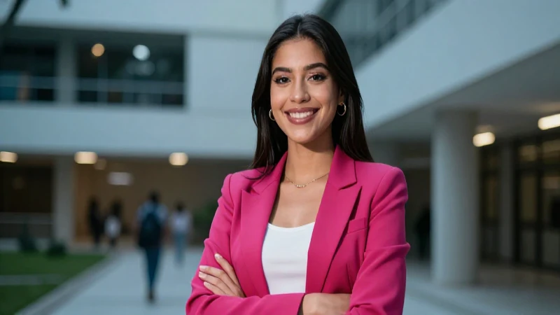 Joven mexicana exitosa en universidad vibrante