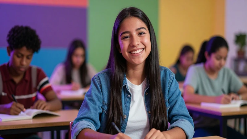 Estudiante mexicano sonriente logra el éxito académico