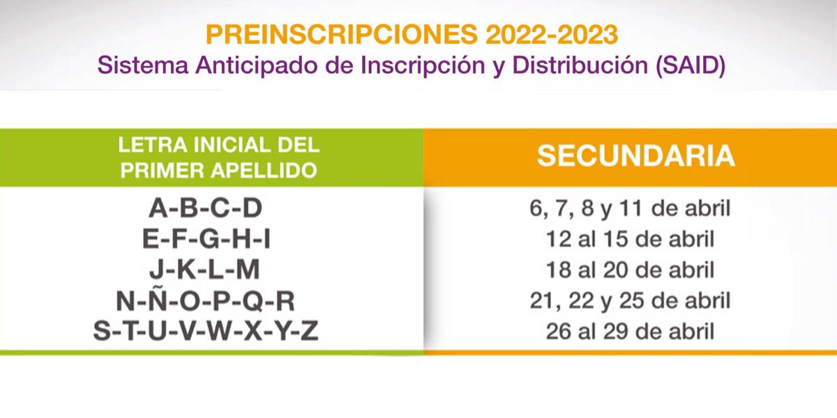 Preinscripción en SAID: ¿Cuándo comienza para secundaria?