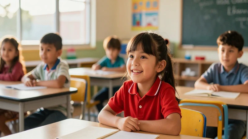 Niños mexicanos felices triunfan en clase moderna