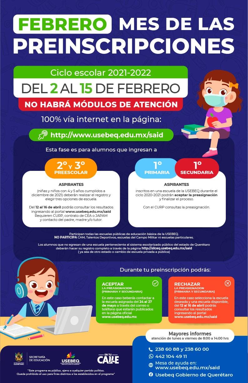 Preinscripciones de preescolar en Querétaro: Requisitos y fechas importantes