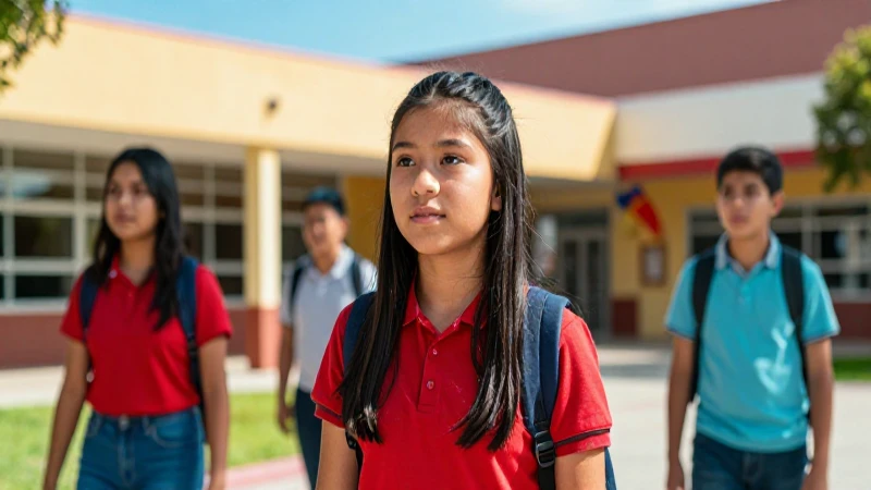 Estudiante mexicano sonríen en moderno campus