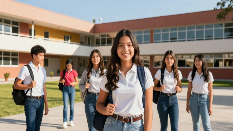 Estudiante mexicano en campus moderno