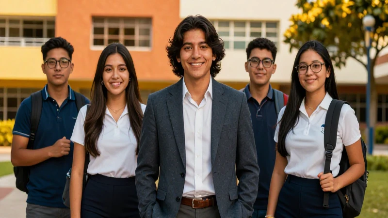 Estudiantes mexicanos en campus, estilo profesional cinematográfico