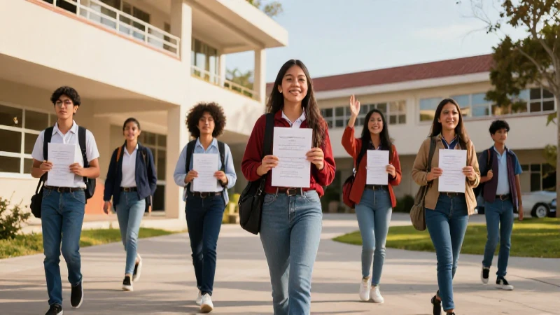 Estudiantes mexicanos celebran éxito académico con energía