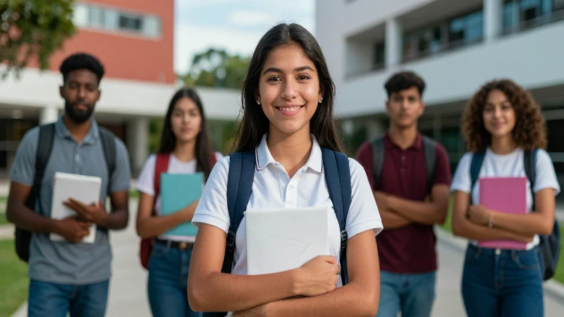 Joven mexicana, campus moderno de logro académico