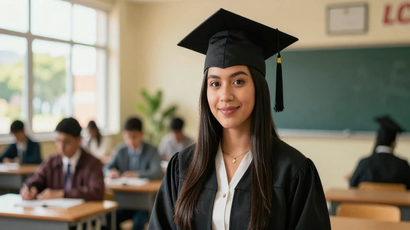 Estudiante mexicano exitoso en campus vibrante