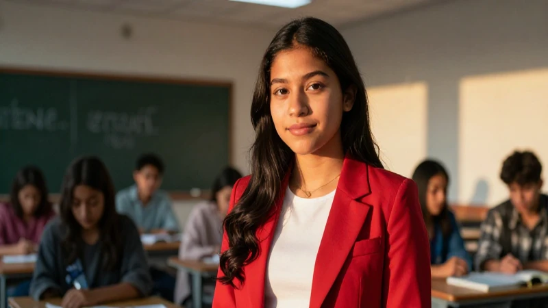 Estudiante mexicano exitoso con luz dorada