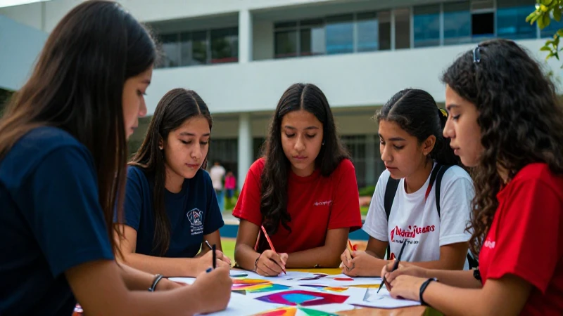 Estudiantes de Arandas colaborando con entusiasmo