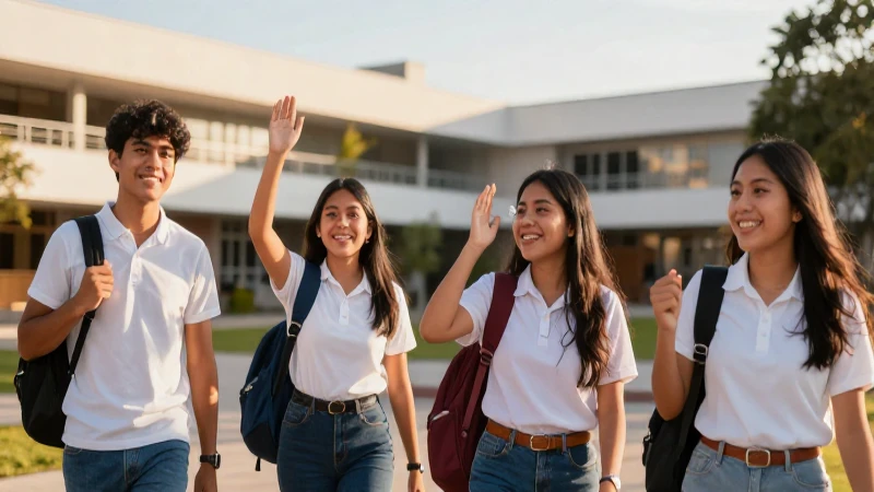 Estudiantes mexicanos celebrando su éxito académico