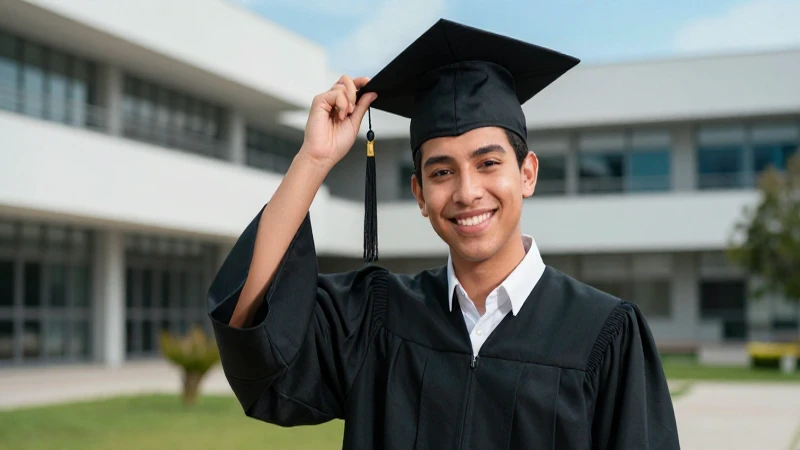 Retrato de estudiante mexicano exitoso
