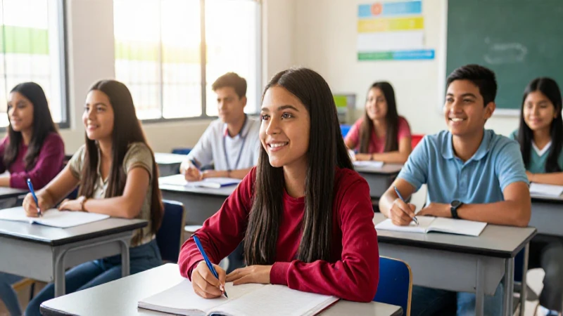Jóvenes mexicanos estudiando en aula moderna