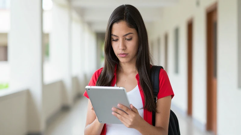 Dónde puedo encontrar prepas abiertas en Mexicali 60 Joven mexicana determinada con tablet