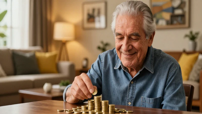 Retrato dignificado de anciano mexicano con monedas