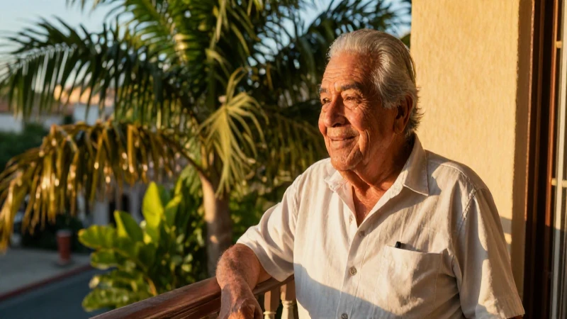 Jubilación feliz: sol, balcón, seguridad financiera