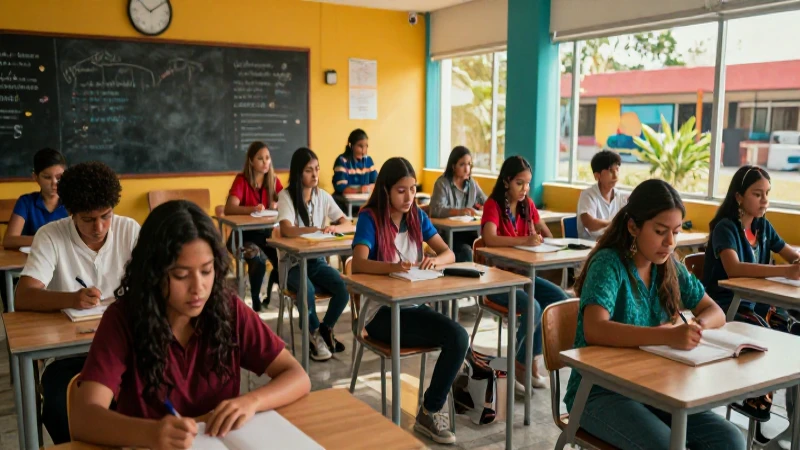 Estudiantes mexicanos exitosos en escuela vibrante