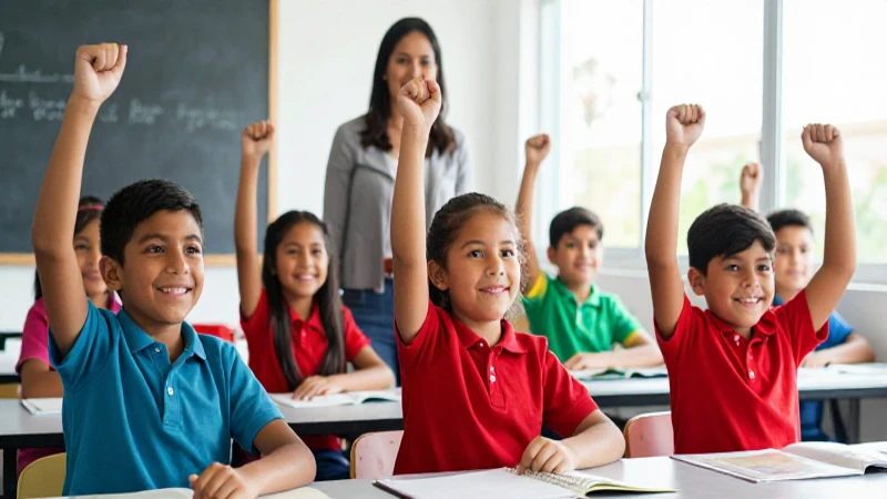 Niños mexicanos exitosos en un aula moderna