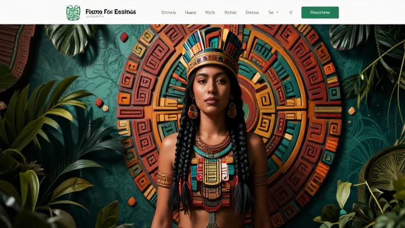 Azteca moderna en un entorno visual vibrante y detallado