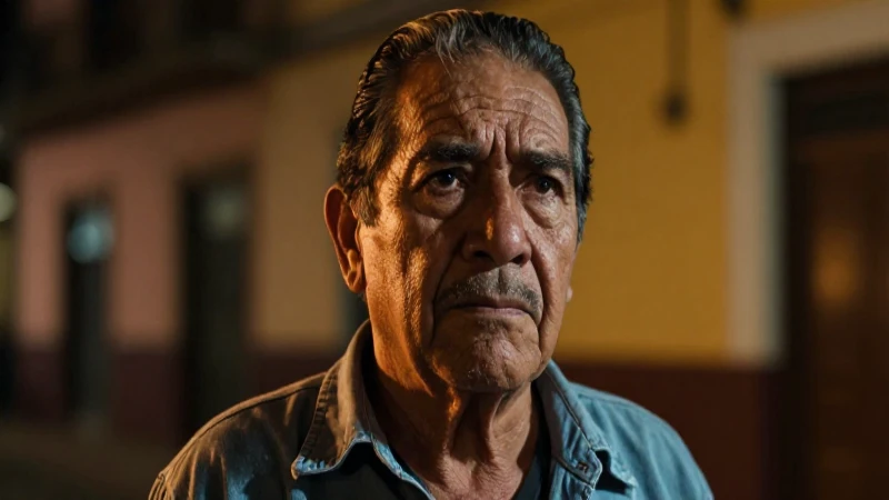 Retrato dramático de anciano mexicano
