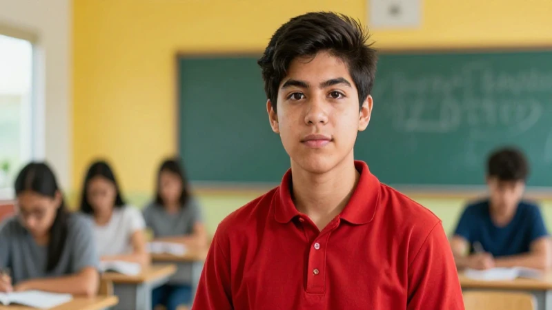 Estudiante mexicano joven en ambiente educativo