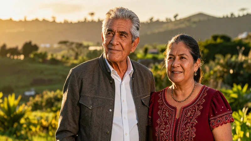 Pareja mexicana digna en luz de oro