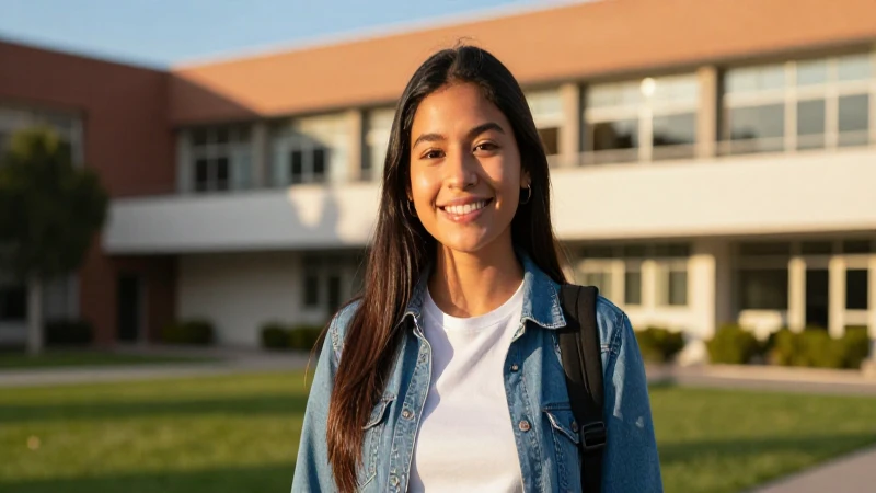 Retrato vibrante de estudiante mexicano sonriente