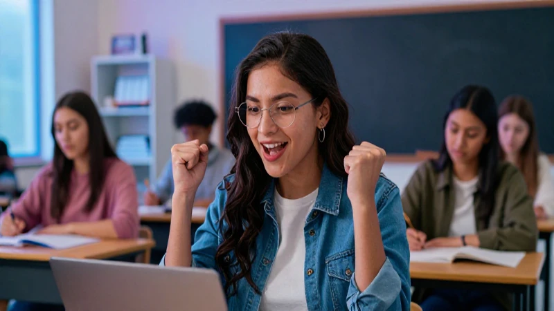 Estudiante mexicano sonríe en clase con estilo profesional