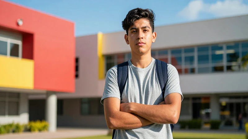 Retrato vibrante de estudiante mexicano