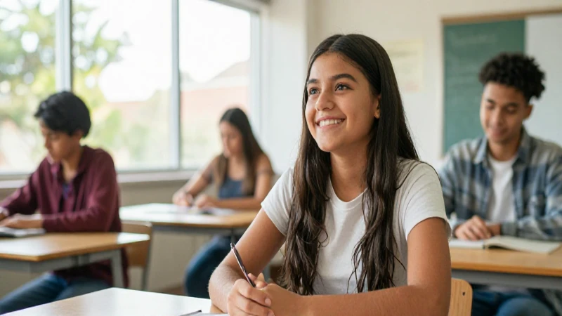 Joven estudiante mexicano en ambiente educativo moderno